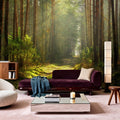 Silent Forest Road Mural Wallpaper - room preview 02