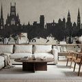 Worcester England Skyline Concrete Mural Wallpaper - room preview 02
