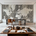 Old World Map Neutral Mural Wallpaper - room preview 02