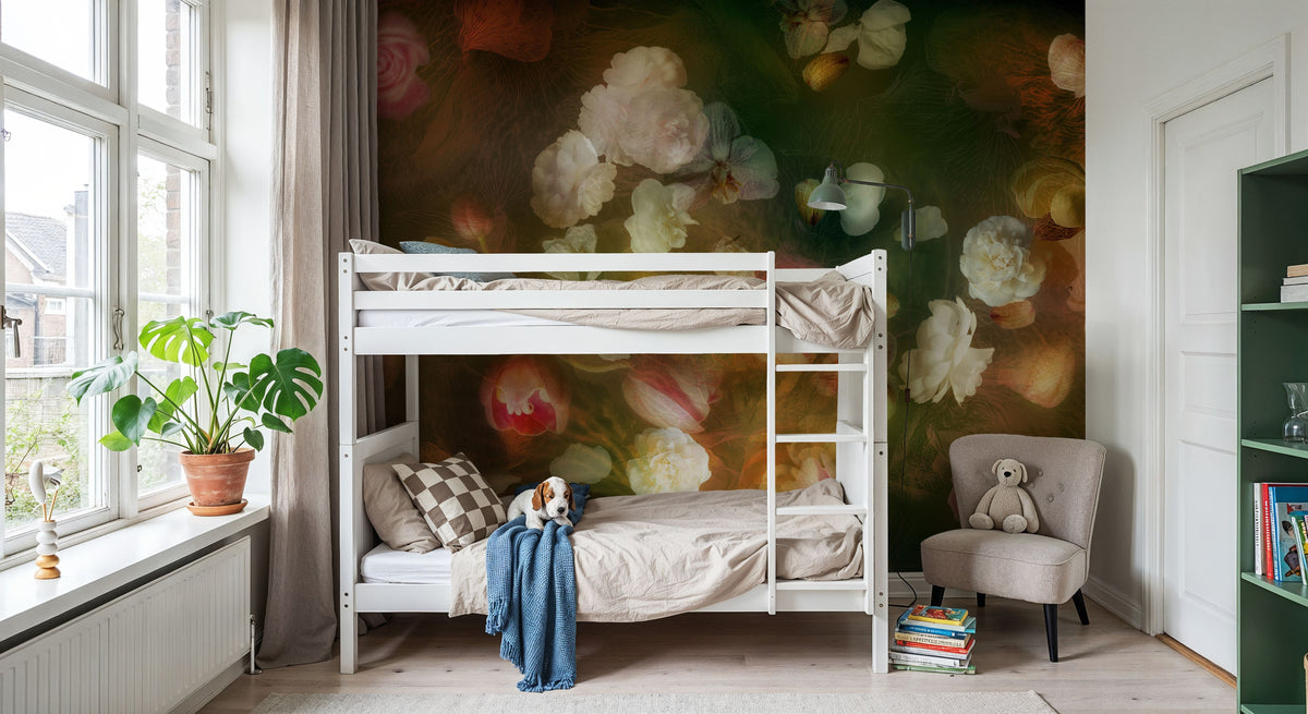 The Floral Golden Hour Mural Wallpaper - room preview 02