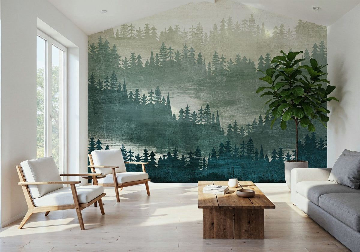Mountainscape Mural Wallpaper - room preview 02