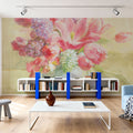 Tulips and Hyacinths on White Mural Wallpaper - room preview 02