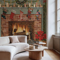 Home For the Holidays I Mural Wallpaper - Red Tone - room preview 02