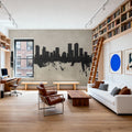 Denver Skyline Concrete Mural Wallpaper - room preview 02