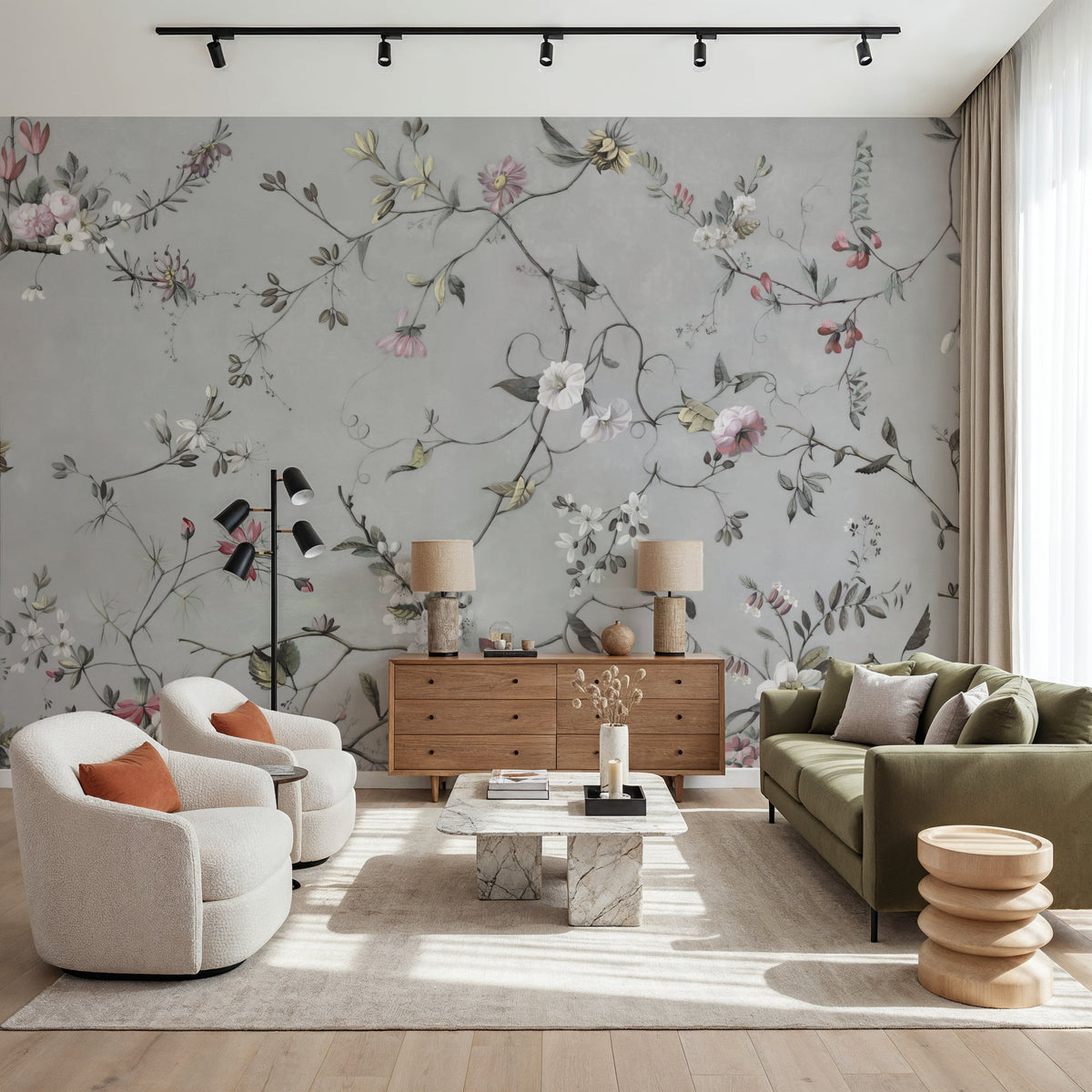 Floral Heaven, Pastels Mural Wallpaper - room preview 02
