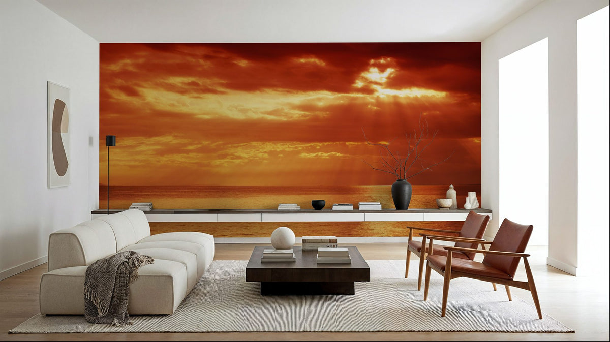 Molten Horizon Mural Wallpaper - room preview 02