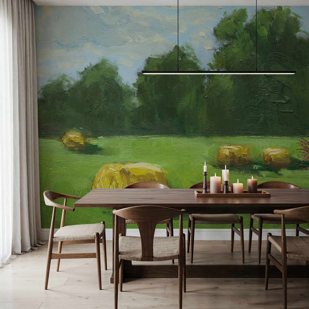 Summer Hay Field Mural Wallpaper - room preview 02