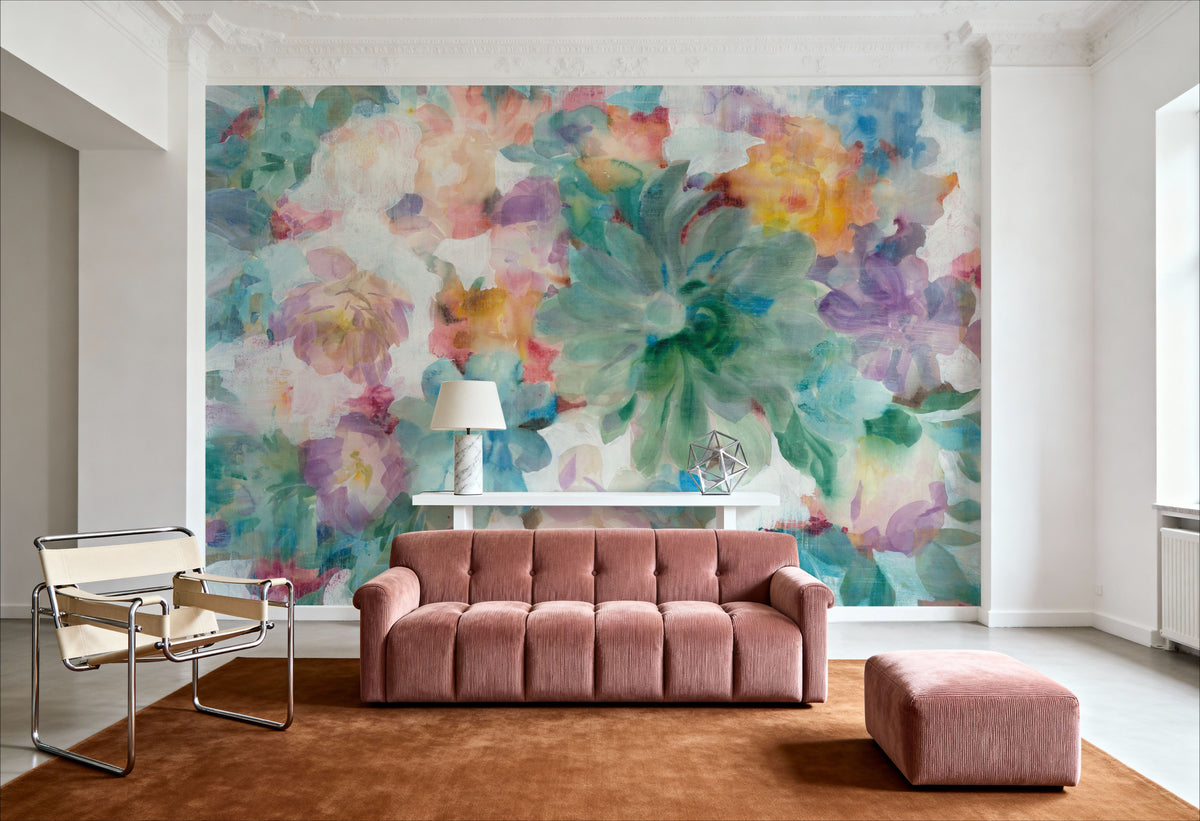 Succulent Florals Mural Wallpaper - room preview 02