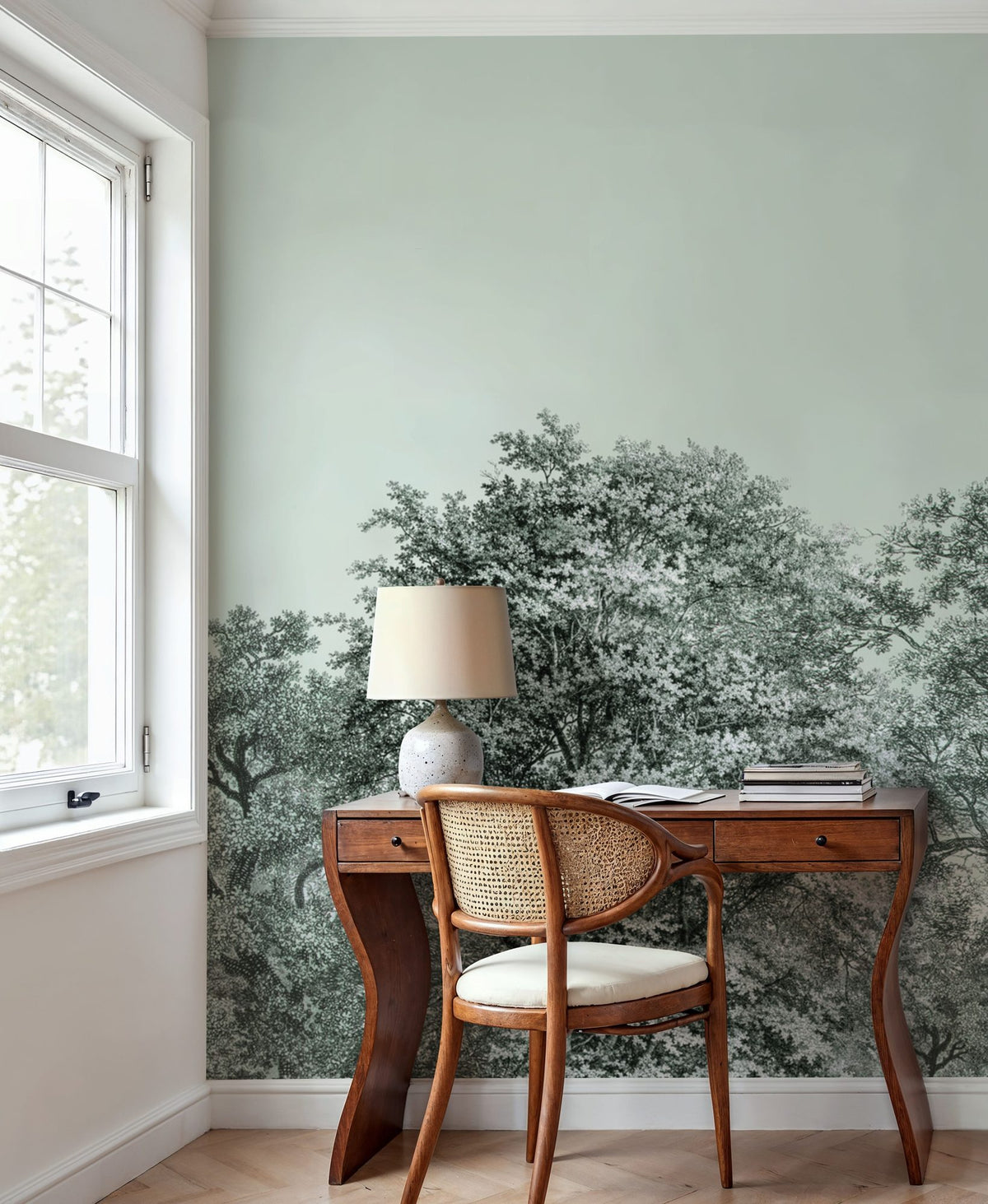 Over the Treetops, Seafoam Mural Wallpaper - room preview 02
