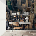 City From Above Mural Wallpaper - room preview 02