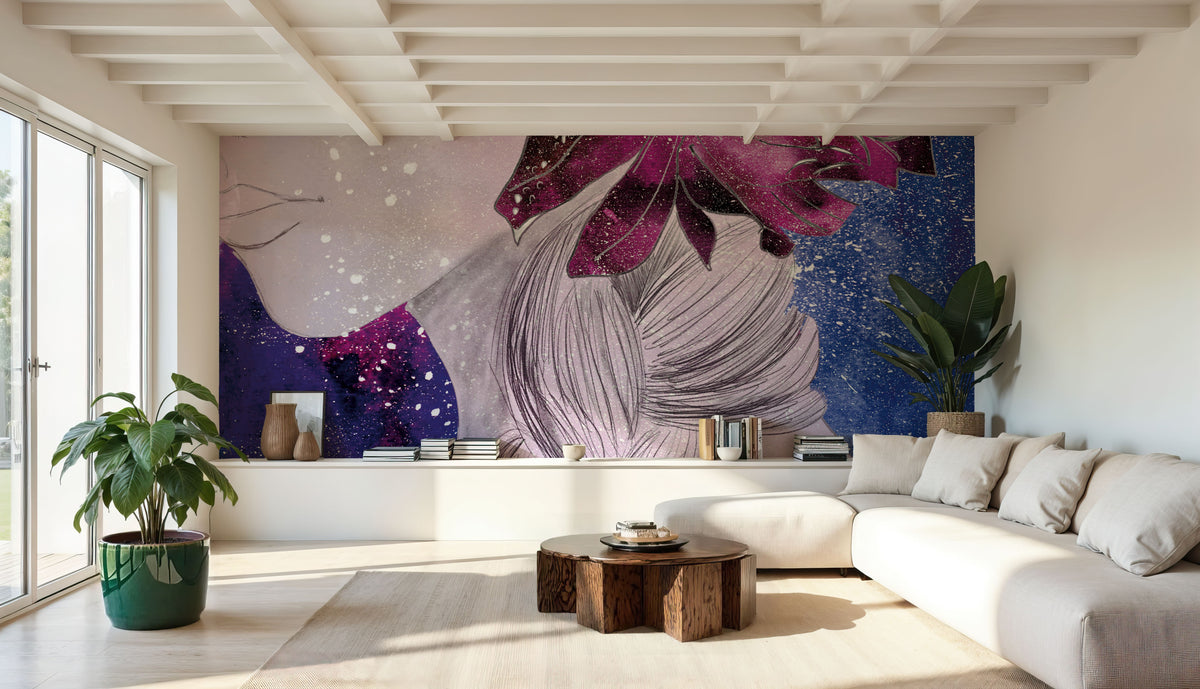 Mystical Woman I Mural Wallpaper - Purple Tone - room preview 02
