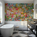 Pastel Floral Fresco Mural Wallpaper - room preview 02