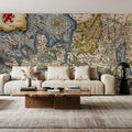 Old Map of the Neatherlands, 1570 Mural Wallpaper - room preview 02