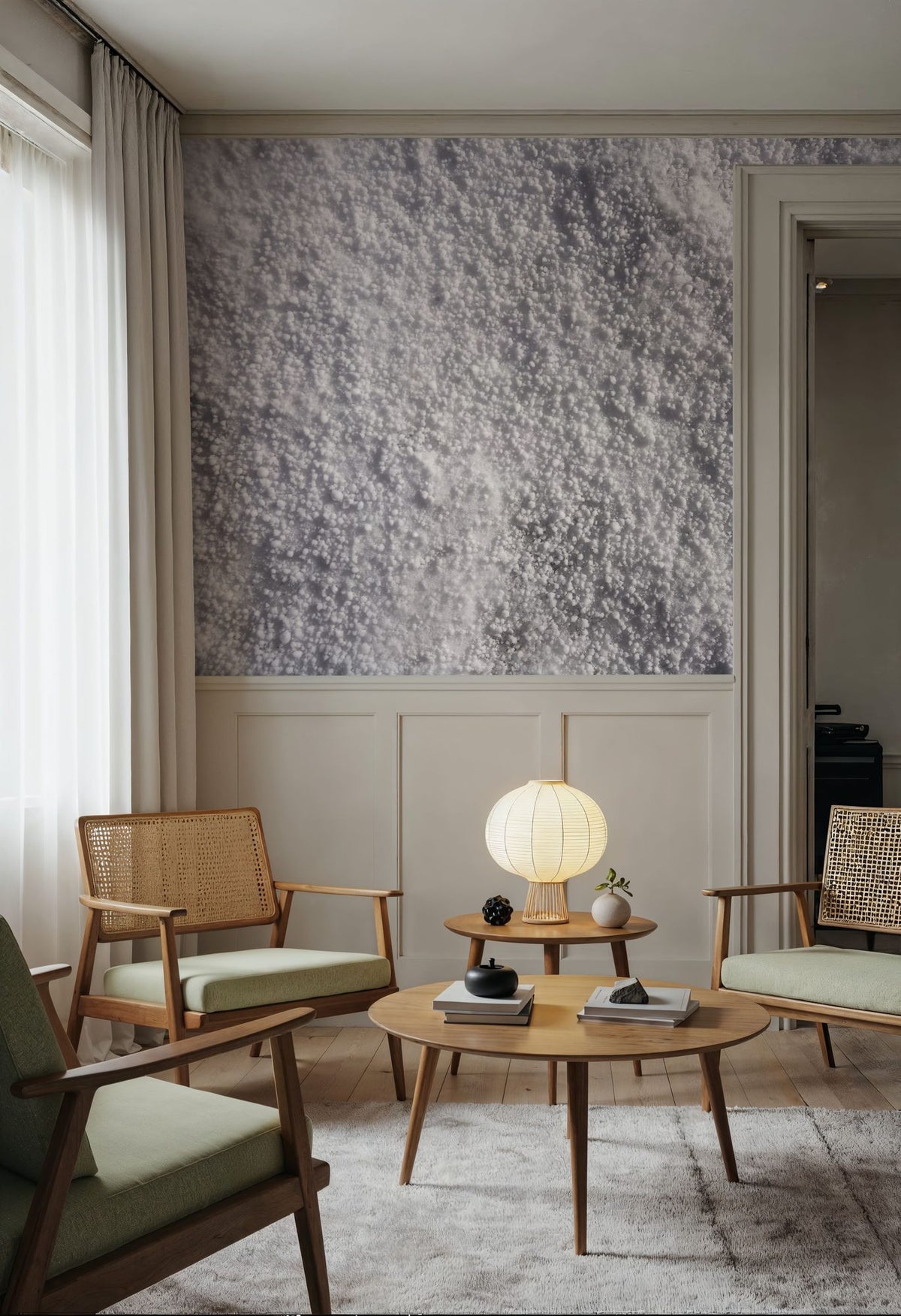 Snow Pearls Mural Wallpaper - room preview 02