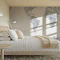 World Map Atlas Blue Gray Mural Wallpaper - room preview 02