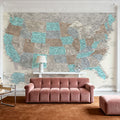 US Map Detailed - Romy Mural Wallpaper - room preview 02