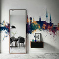 Hamburg Germany Skyline Blue & Bronze Mural Wallpaper - room preview 02