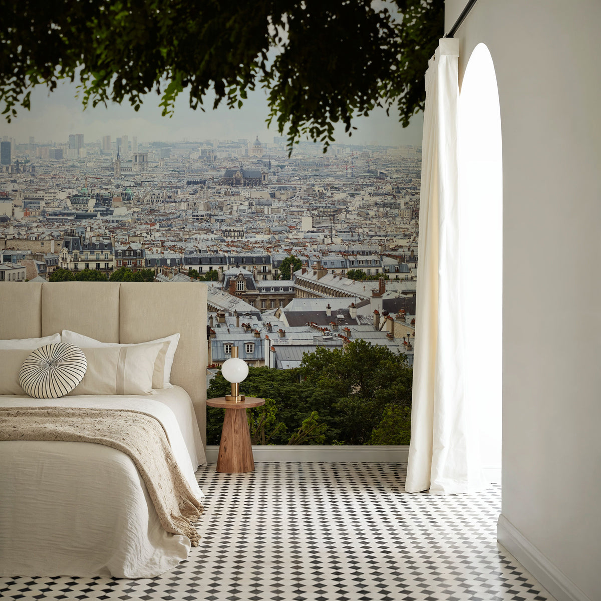 Paris Skyline From Montmartre Mural Wallpaper - room preview 02