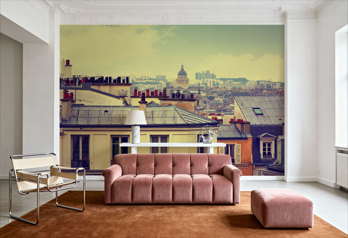 Vintage Rooftops Mural Wallpaper - room preview 02