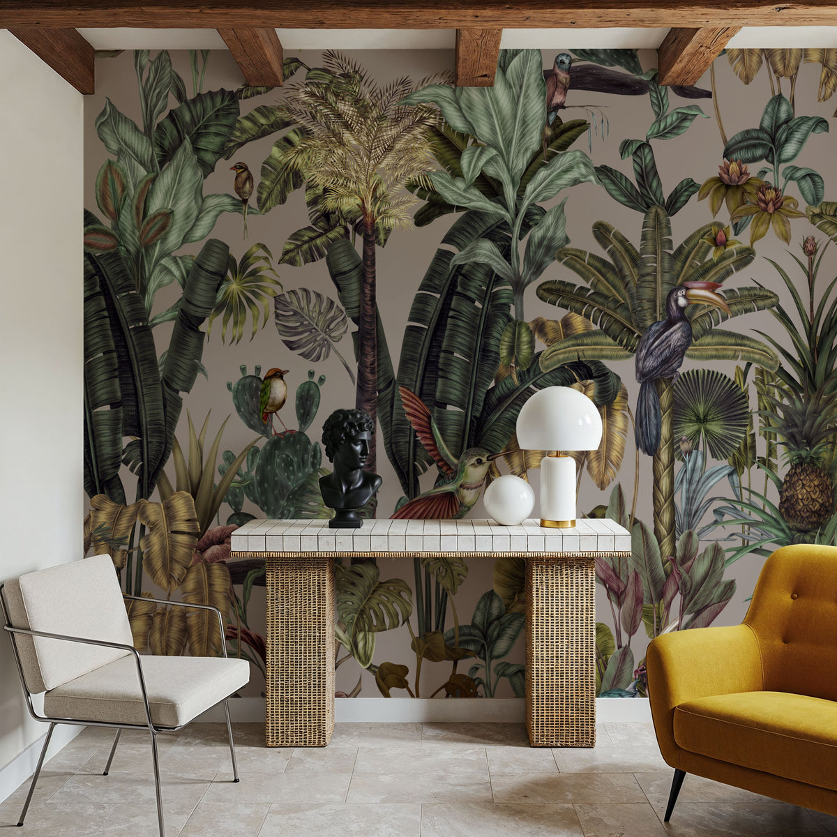 Tropical Wonderland, Lavender Mural Wallpaper - room preview 02
