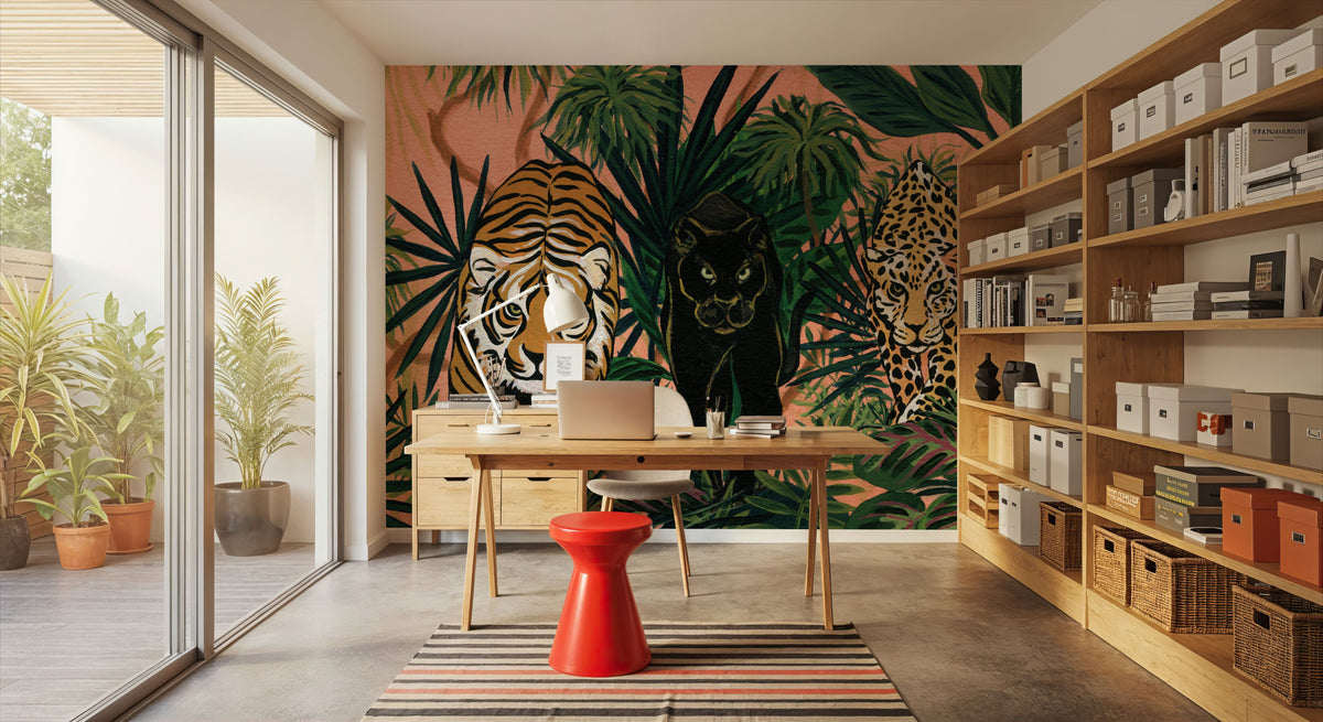 Boho Jungle Prowlers Mural Wallpaper - room preview 02
