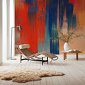Abstract Study in Red Mural Wallpaper - room preview 02