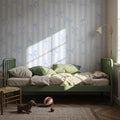 Coquette Stripes Baby Blue Mural Wallpaper - room preview 02