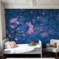 Rabbits Blue Pink Mural Wallpaper - room preview 02