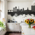 Stockport England Skyline Black & White Mural Wallpaper - room preview 02