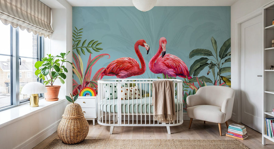 Scheues Flamingo Wandbild - Neutraler Farbton
