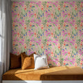 Flower Blush Dusty Pink Mural Wallpaper - room preview 02