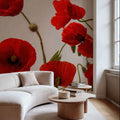 Red Poppy Mural Wallpaper - room preview 02