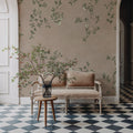 Rambling Rose, Ivory on Beige Mural Wallpaper - room preview 02