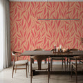 Leavescapes Mural Wallpaper - Red Tone - room preview 02