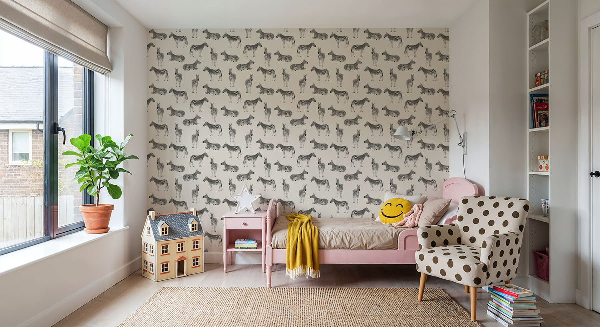 Zebras At Lake Nakuru Mural Wallpaper - room preview 02