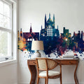 Winchester England Skyline Blue & Bronze Mural Wallpaper - room preview 02