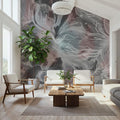 Seeing Through Leaves Red Mural Wallpaper - room preview 02