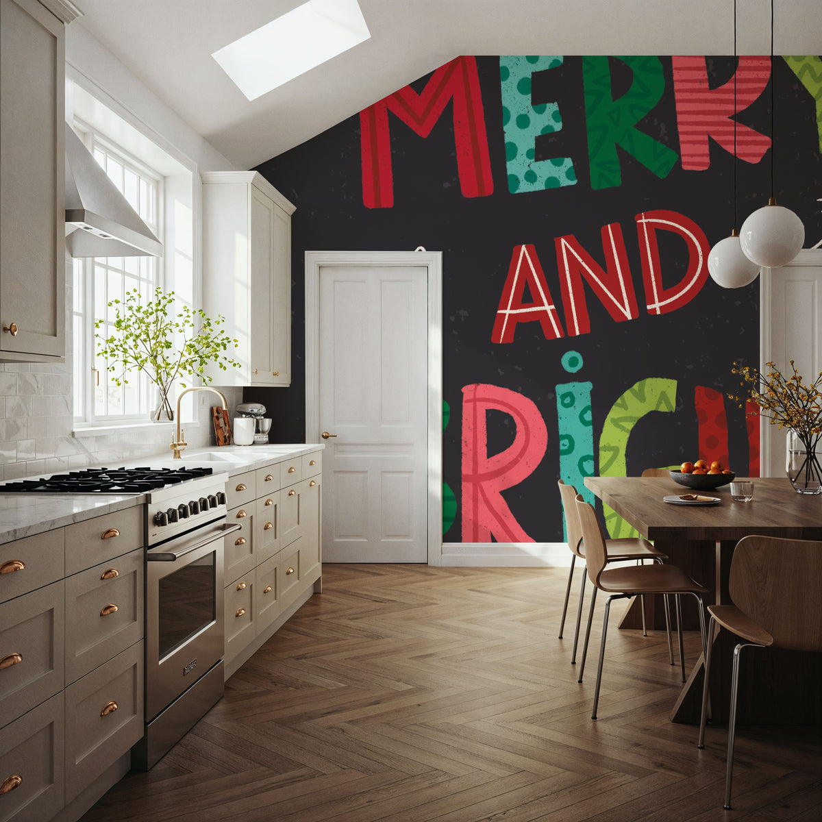 Holiday Wishes III Mural Wallpaper - room preview 02