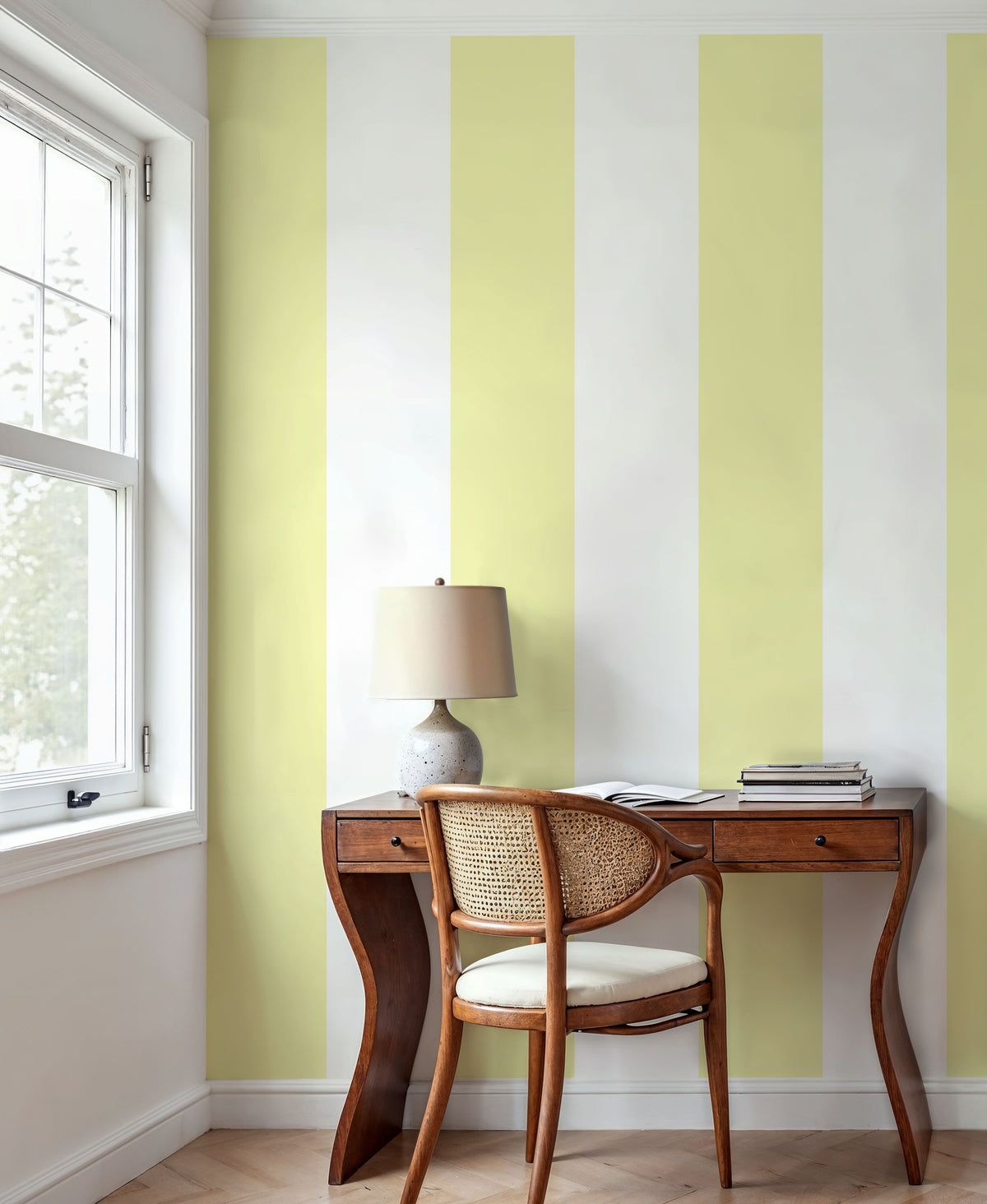 Circus Stripes, Yellow Mural Wallpaper - room preview 02