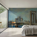 Painterly Brooklyn Bridge Mural Wallpaper - room preview 02