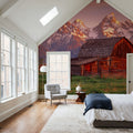 Mountain Homestead Red Mural Wallpaper - room preview 02