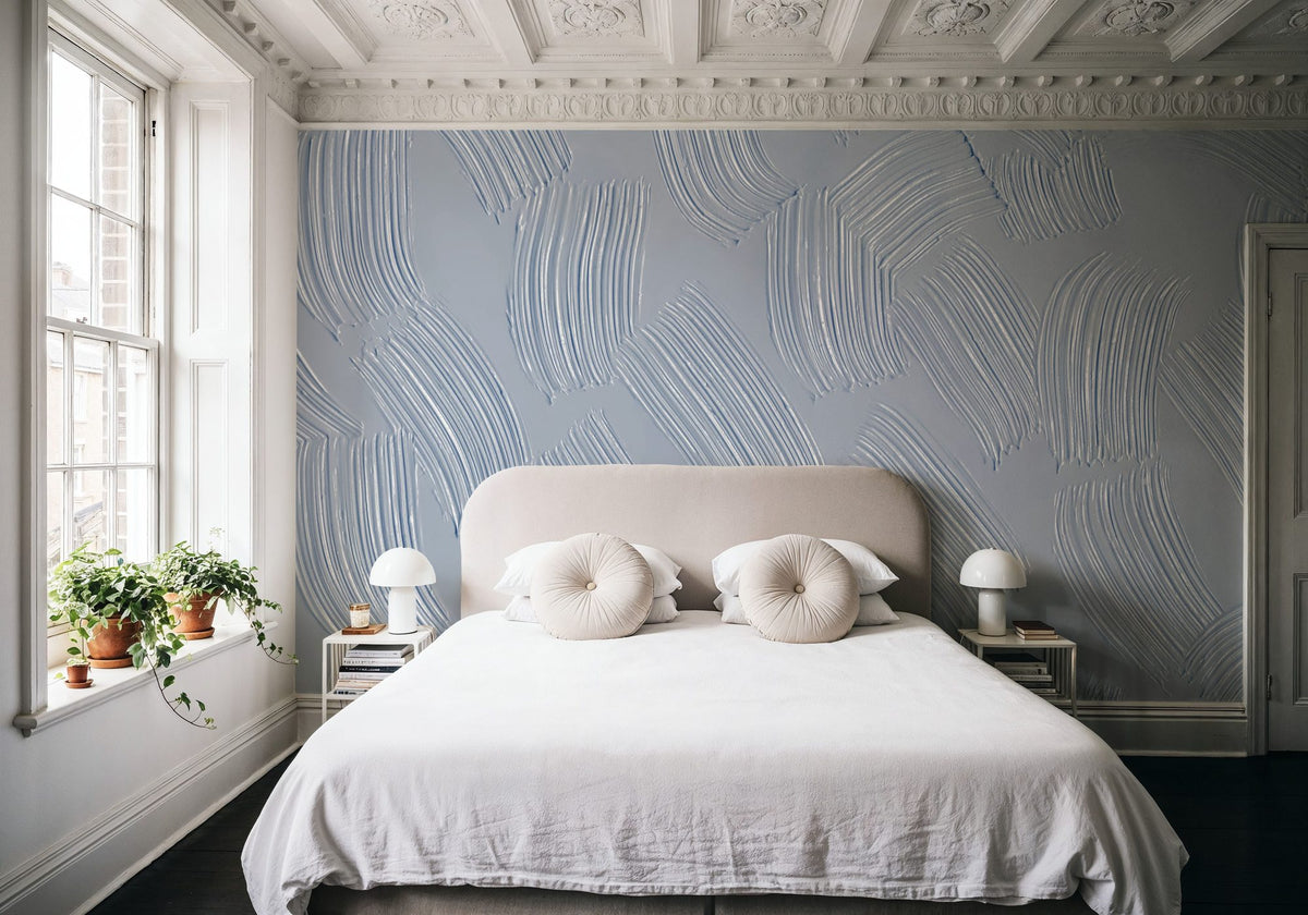 Stylized Brush Strokes, Sky Mural Wallpaper - room preview 02