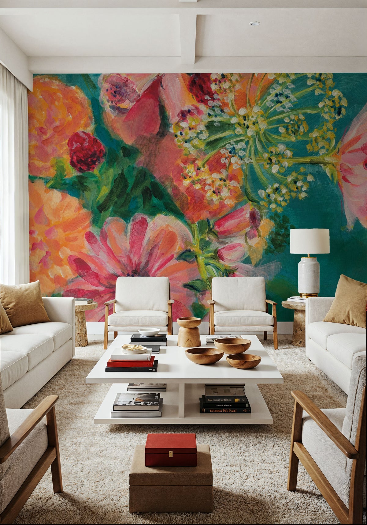 June Blooms Mural Wallpaper - room preview 02