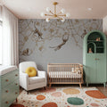 Monkey Jump, Gray Mural Wallpaper - room preview 02