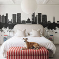 Luanda Skyline Black & White Mural Wallpaper - room preview 02