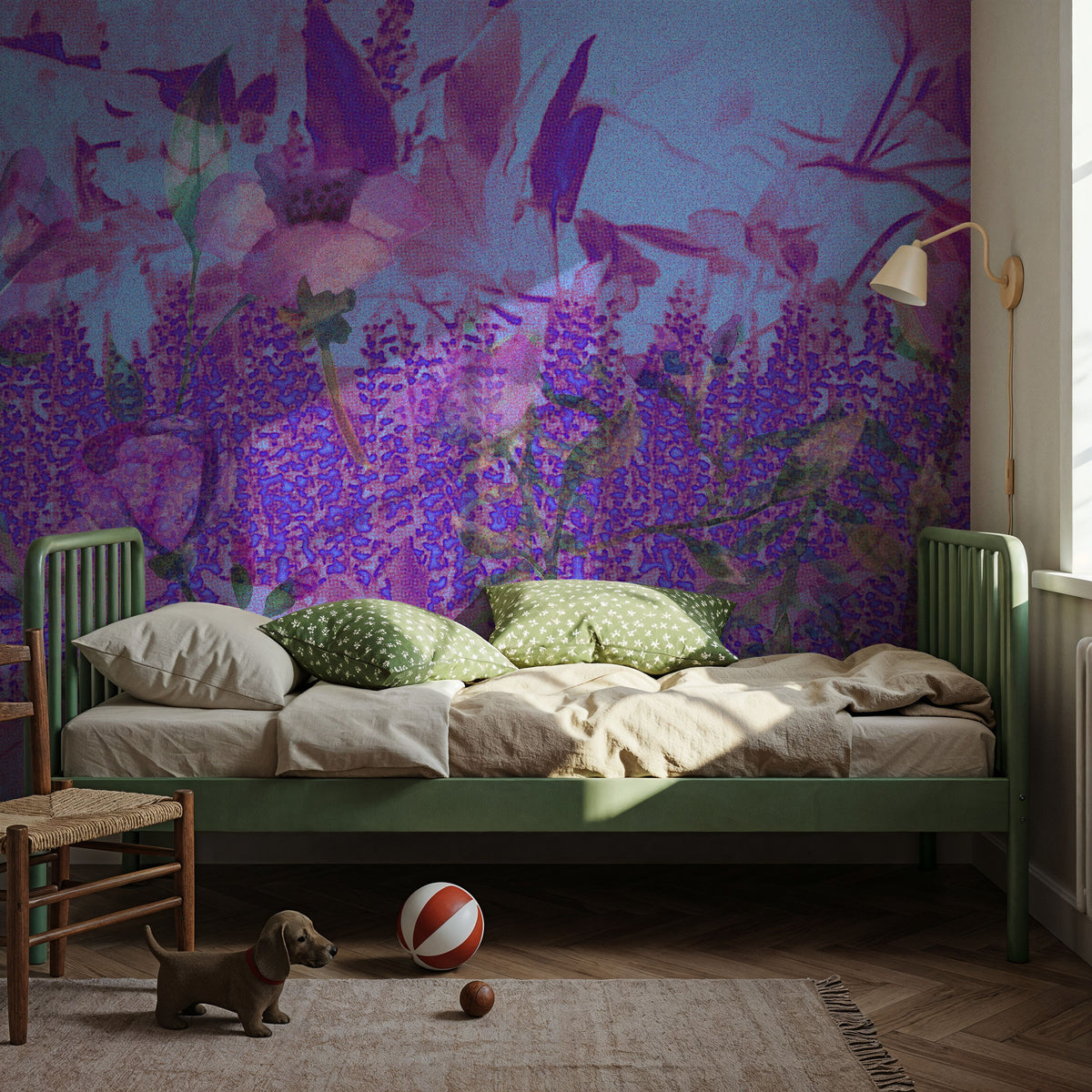Meadow Memories, Purple Mural Wallpaper - room preview 02