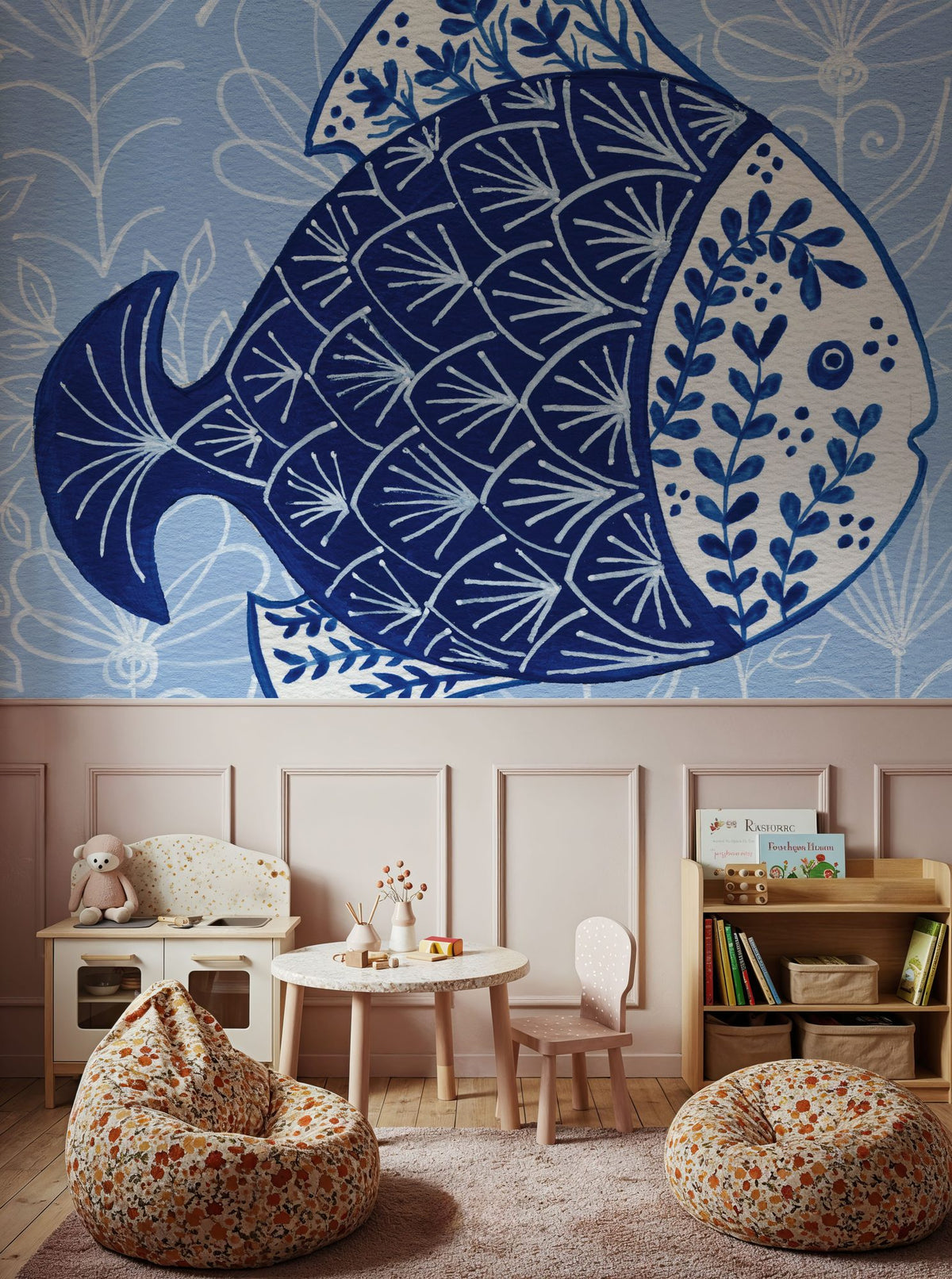 Coastal Chinoiserie III Mural Wallpaper - room preview 02