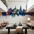 Lüneburg Germany Skyline Blue & Bronze Mural Wallpaper - room preview 02