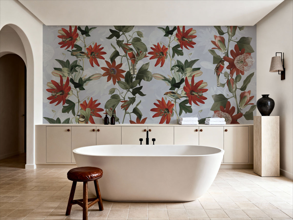 Contemporary Clematis Mural Wallpaper - Edition 4 - room preview 02
