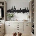 Worcester England Skyline Black & White Mural Wallpaper - room preview 02